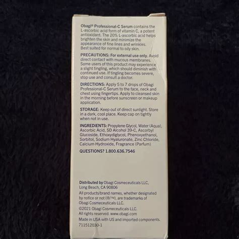 Obagi Professional C Vitamin Serum L Ascorbic Acid Ml Oz Ebay