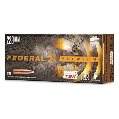 Federal Premium Barnes Tsx 223 Remington Triple Shock X Hp 55 Grain