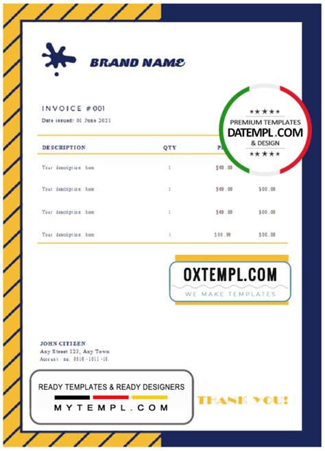 Time Solution Universal Multipurpose Invoice Template In Word And Pdf