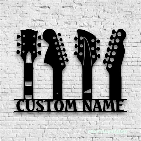 Custom Guitar Player Metal Wall Art Craft Name Sign