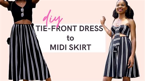 DIY Turn A Skirt Into A Tie Front Dress DIY Transformations With