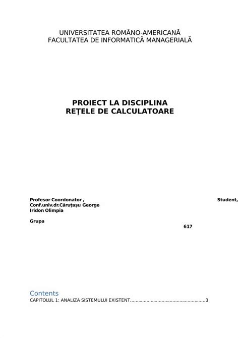 Pdf Proiect Retele De Calculatoarea Dokumen Tips