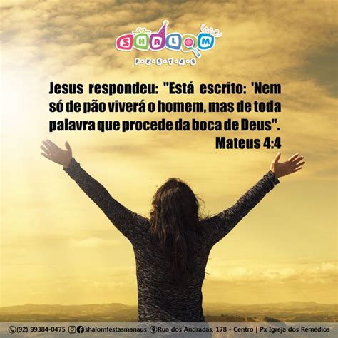 Jesus Respondeu Est Escrito Nem S De P O Viver O Homem Mas De