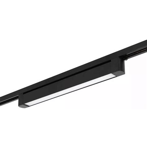 Luminária Led Slim Difusa Linear 15w P Trilho Eletrificado 3000k Preto