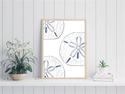 Sand Dollar Wall Art Printable Wall Art Modern Coastal Etsy