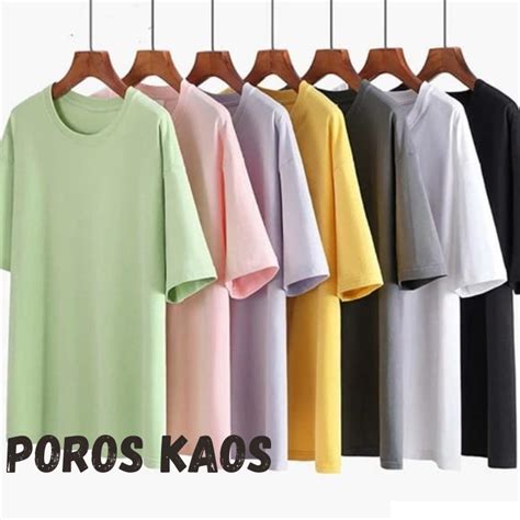 Jual Tebal Kaos Polos Cotton Combed S Reaktif Warna Solid Unisex