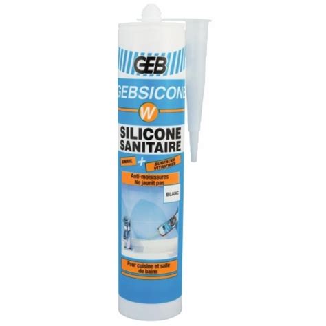 Geb Mastic sanitaire silicone acétique Gebsicone W translucide