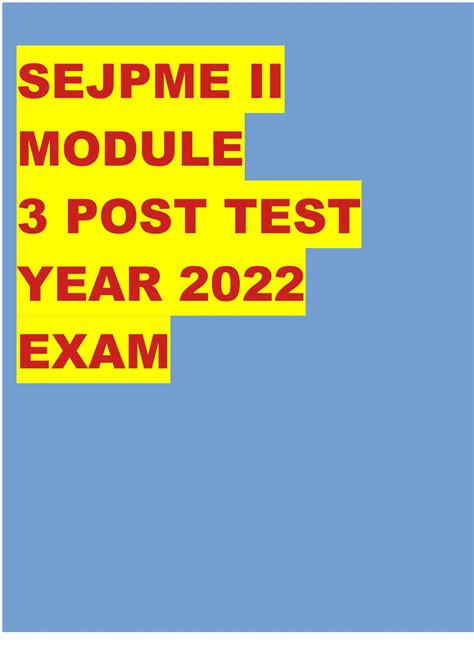 Sejpme Ii Module Post Test Year Exam Sejpme Stuvia Us