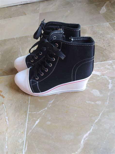 Eyelet Lace Up Platform Wedge Sneakers