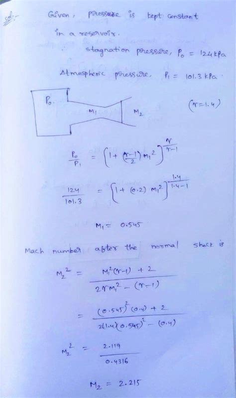 Air Flows From A Reservoir In Which The Pressure Is Kept At 124 KPa