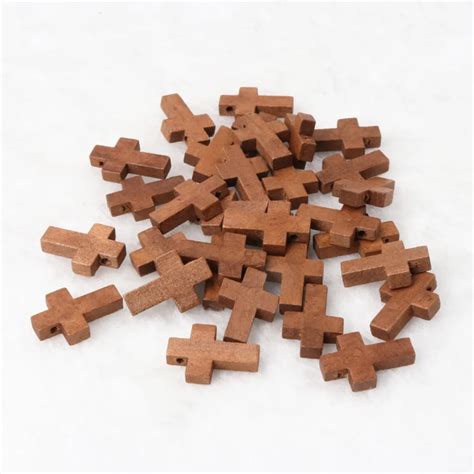 Nat Rliche Holz Faceted Holz Kreuz Geometrische Spacer Perlen F R