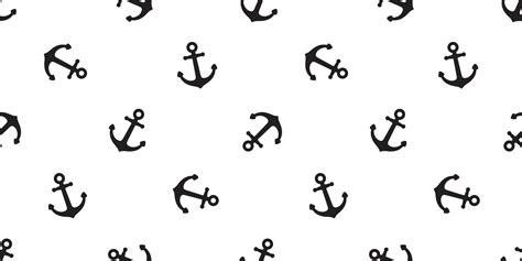 Anchor Seamless Pattern Vector Boat Pirate Helm Maritime Nautical Ocean