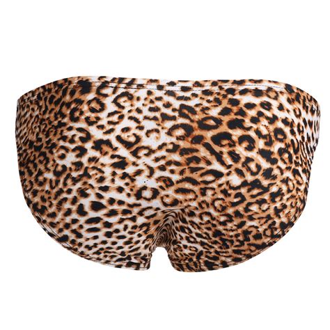 Mens Lingerie Leopard Panties Bikini Briefs Underwear Loincloth G String Thong EBay
