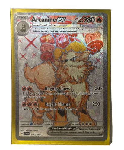 Pokémon TCG Arcanine ex Scarlet Violet Base Set 224 198 Holo Ultra