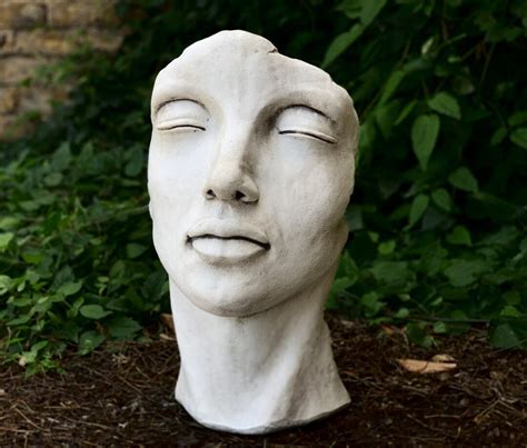 Face Sculpture Stone Massive Female Sculpture for Garden Large - Etsy