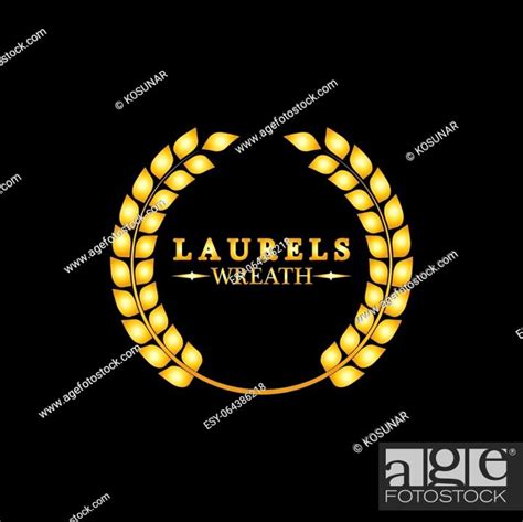 Gold Laurel Wreath Symbol Of Victory And Achievement Design Element