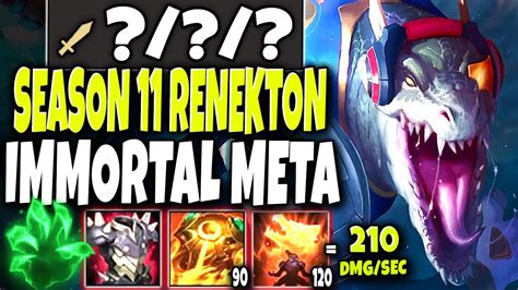 New Meta Immortal Season 11 Renekton Build 210 AOE DMG Sec LoL