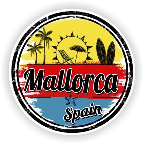 Mallorca Stamp Sticker Round For Laptop Book Fridge Guitar Motorcycle