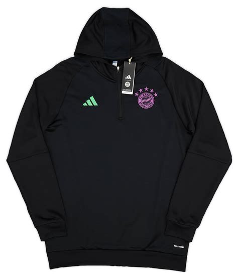 2023 24 Bayern Munich Adidas 1 4 Zip Hooded Top