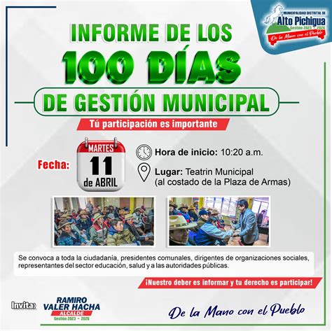 Informe De Los D As De Gesti N Municipal Mdap