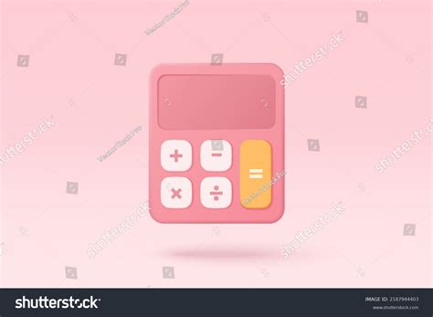 3d Minimal Calculator Vector Render Concept Stock Vector Royalty Free