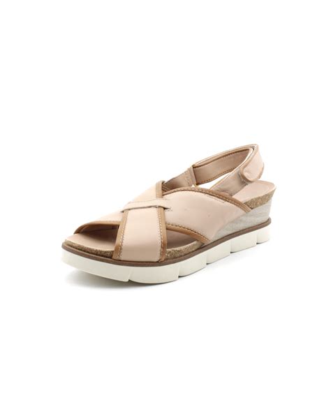 MJUS T Sandales Compensées Cuir Nude L Empreinte Chaussures
