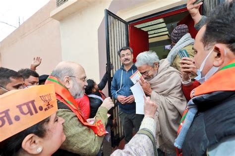 Up Election 2022 Amit Shah Holds Door To Door Campaign In Mathura In