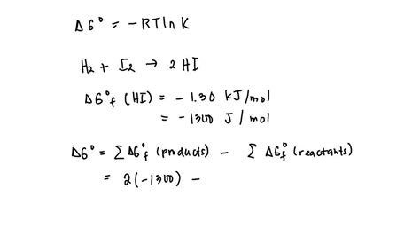 SOLVED The Standard Free Energy Of Formation Of Gaseous Hydrogen