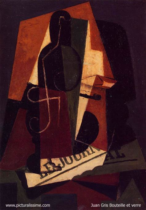 Reproducciones De Arte Botella Y Vidrio De Juan Gris