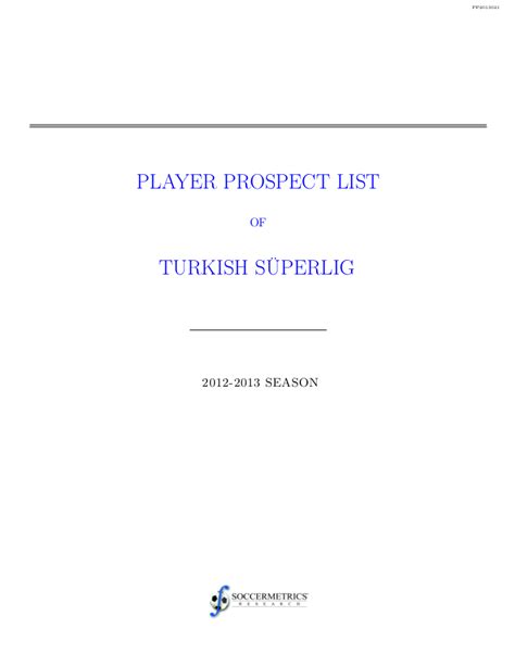 2012-13 Turkish Süper Lig: Top Prospects | Soccermetrics Research, LLC