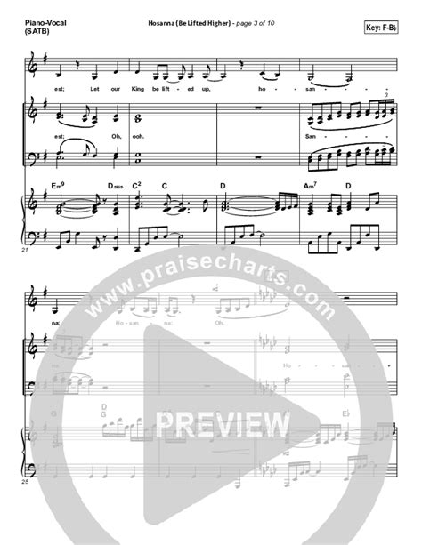 Hosanna Be Lifted Higher Sheet Music Pdf Israel Houghton Praisecharts