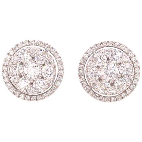 Classic Diamond Gold Cluster Earrings For Sale At 1stdibs