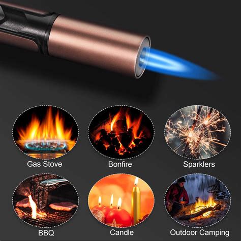 Ieik Butane Torch Lighter Pack Refillable Adjustable Jet Flame Pen