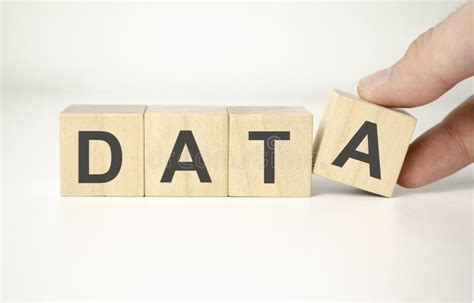 Data Word Written On Wooden Cubes With Copy Space Stock Image Image