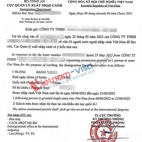 Sample Invitation Letter For Vietnam Business Visa On Arrival