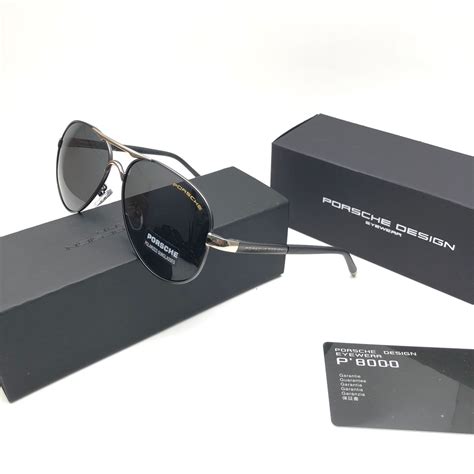 Jual Kacamata Pria Porsche Design Lensa Polarized Hitam Gold Fullset