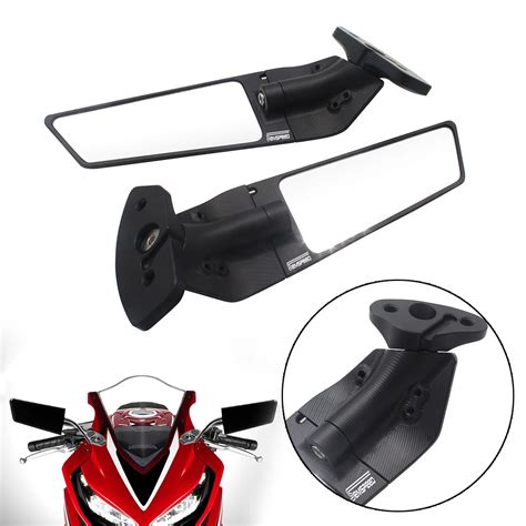 Pcs Motorcycle Mirrors Modified Wind Wing Adjustable Rotating Rearview