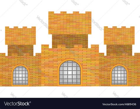 Brick Castle Royalty Free Vector Image Vectorstock