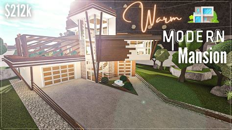 Warm Modern Mansion Roblox Bloxburg Build Part This Build