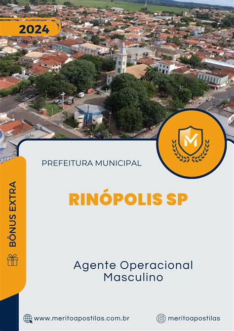 Apostila Agente Operacional Masculino Prefeitura Rinópolis SP 2024