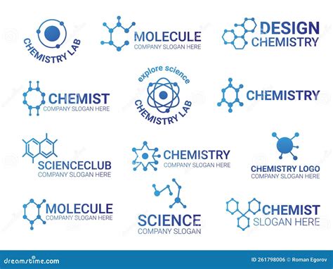 Chemistry Logo Dna Molecular Formula Structure Bio Substance Icon Set