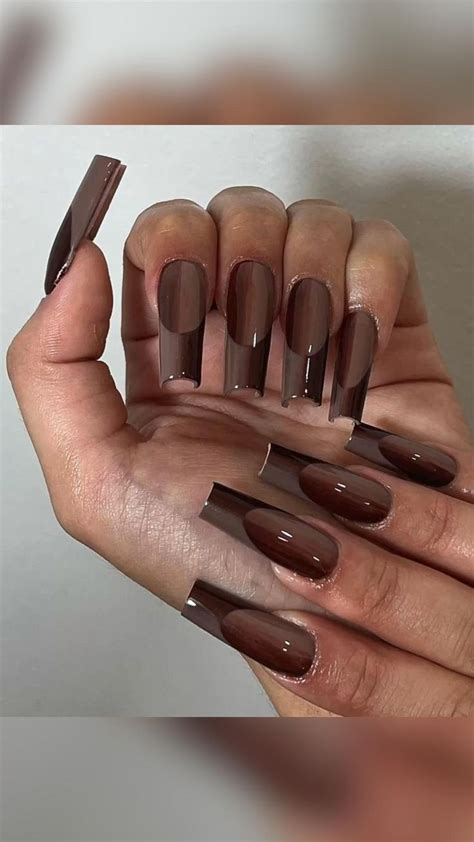 Soso Soleil Brown Nude Acrylic Nails Design Gel Nails Brown Nails Long Nails