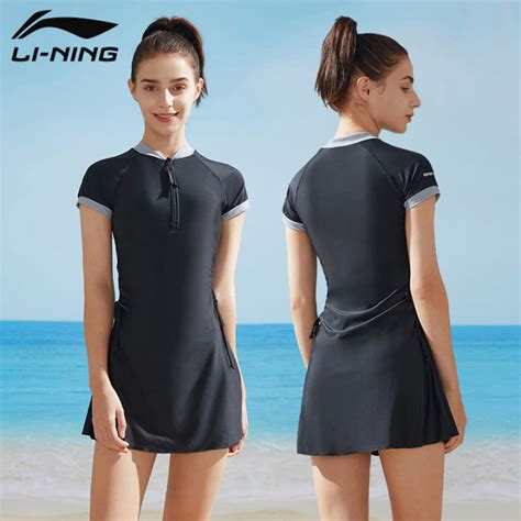 Li Ning One Piece Swimsuit Women S Summer New Conservative Slim Looking