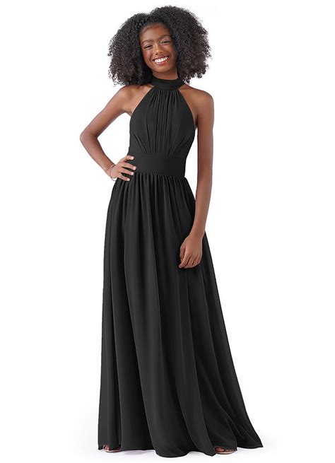 Black Azazie Iman JBD Junior Bridesmaid Dresses Azazie