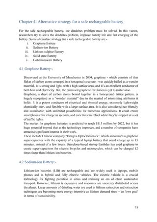 Seminar Report Of Alternative Strategy For A Safe Rechargeable Battery