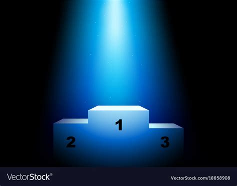 Winner Podium Under Blue Light Royalty Free Vector Image