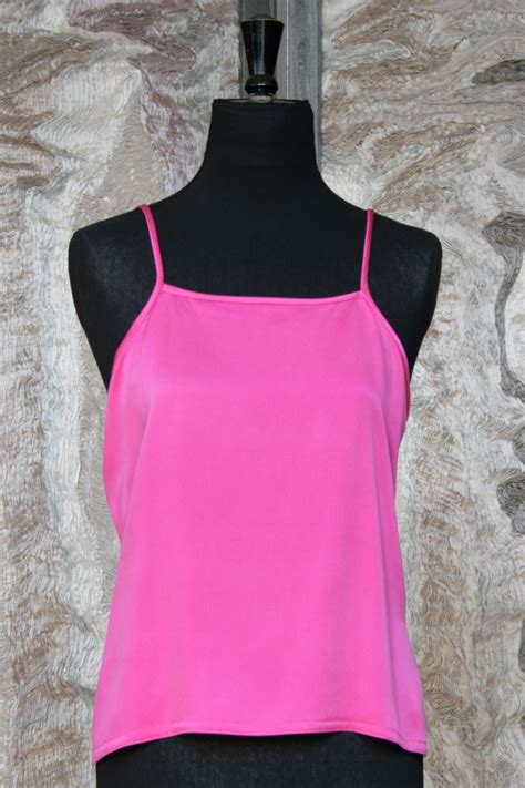 Camisole Hot Pink Crepe Backed Silk Satin Luxury Shop Of Art By