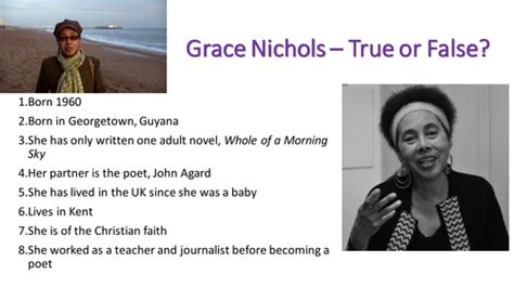 Grace Nichols Biography Quiz Teaching Resources