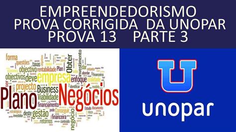 Prova De Empreendedorismo Da Unopar Anhanguera Prova Parte Youtube