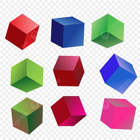 Cube Shape Clipart Vector 3d Cubes Shape Colorful Cercel Blue Color